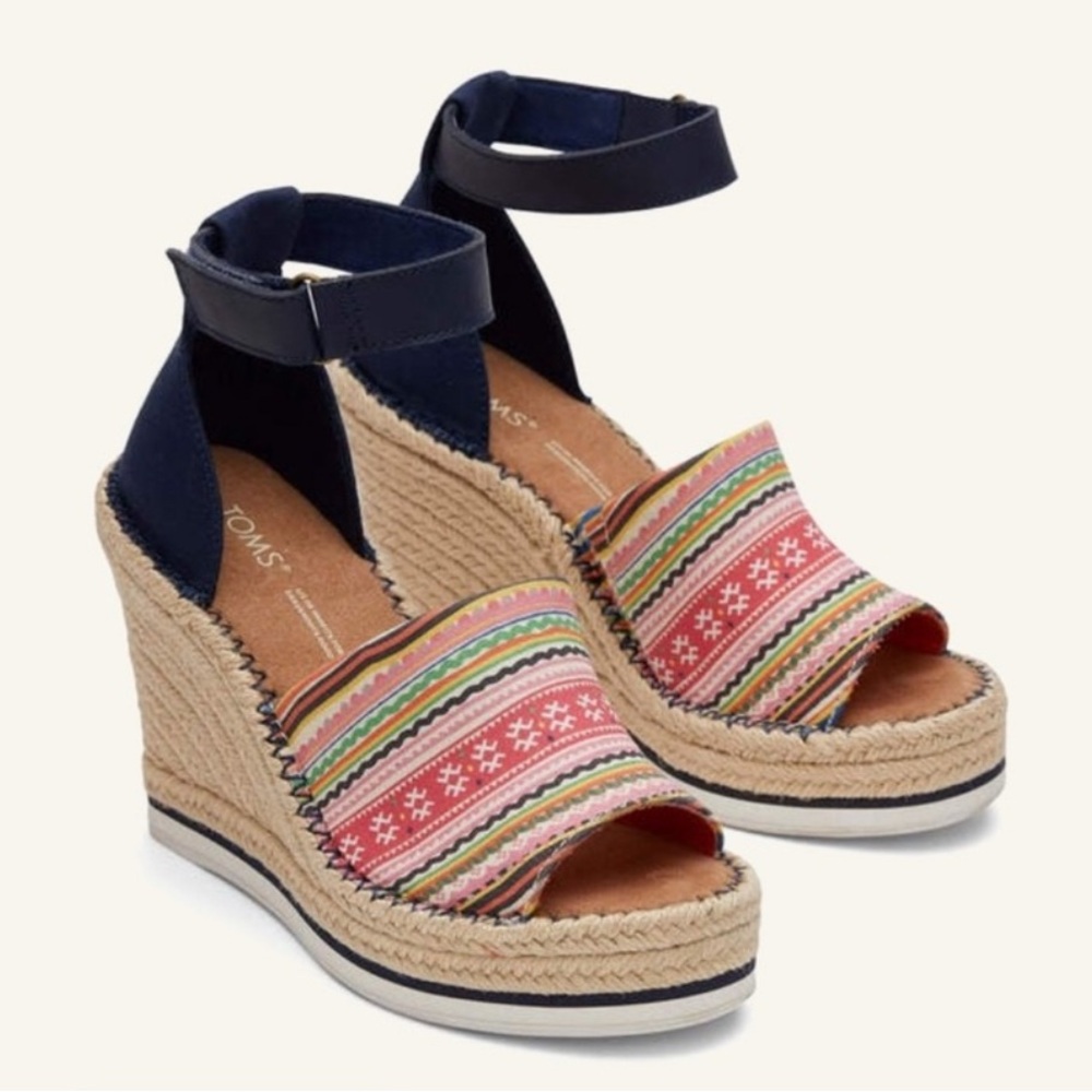 Toms Multicolor Marisol Sandals with Espadrille Platform